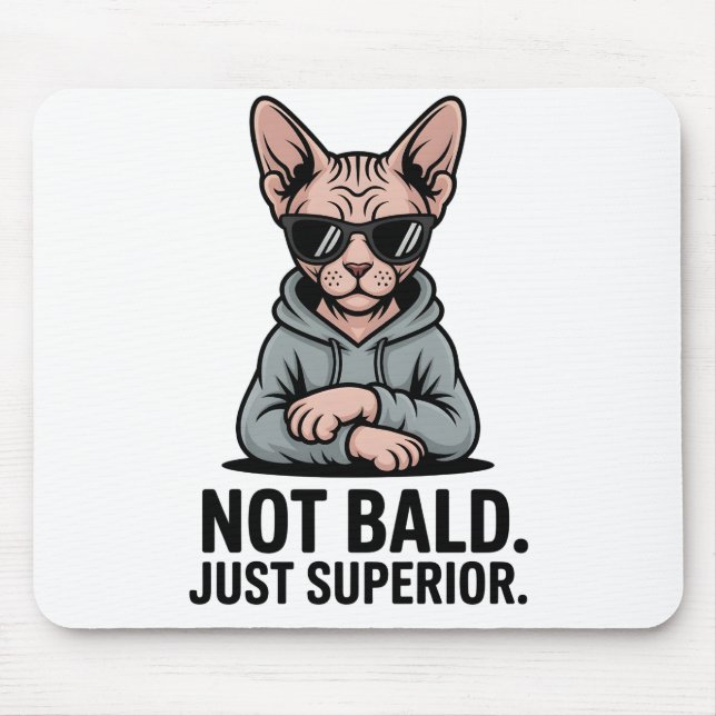 Mousepad Superior Sphynx Cat Sarcastic Attitude Art (Frente)