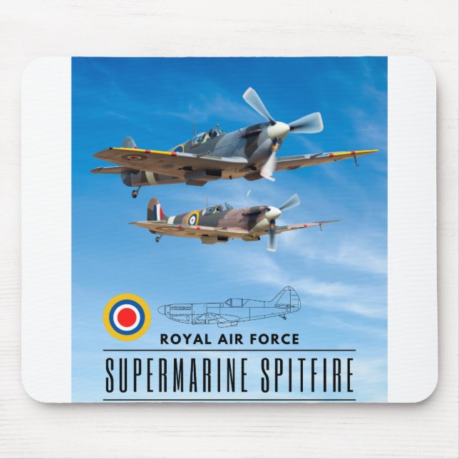 MOUSEPAD SUPERMARINE SPITFIRA - ROYAL AIR SQUADRON (Frente)