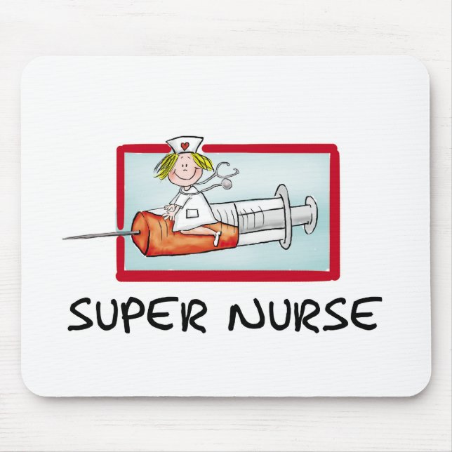 Mousepad supernurse - enfermeira cómico dos desenhos (Frente)