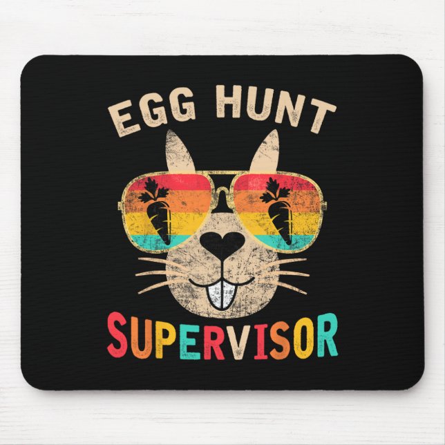 Mousepad Supervisor de Caça de Ovos Retro Festa de Caça de  (Frente)