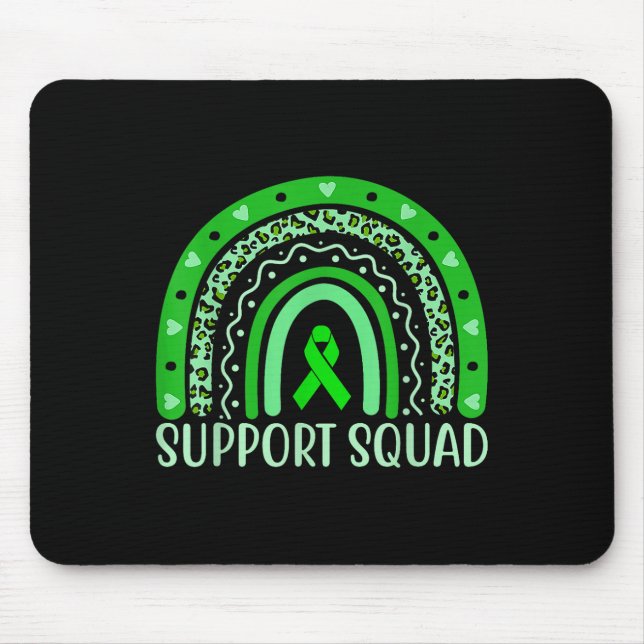 Mousepad Suportar saúde mental no esquadrão verde (Frente)