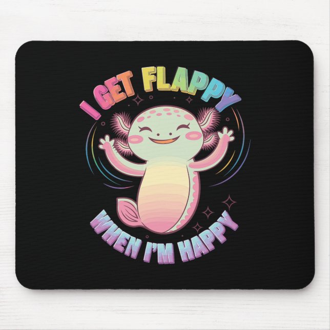 Mousepad Suporte a Autismo Stimming Axolotl I Get Flappin W (Frente)