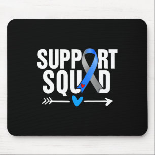 Mousepad Suporte à Cinza Esquadrão Azul Diabetes Sensibiliz