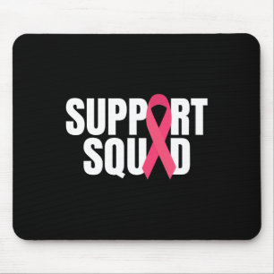 Mousepad Suporte à Consciência do Cancer de Fita Rosa Esqua