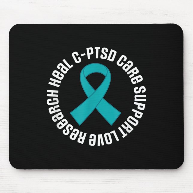 Mousepad Suporte à faixa de sensibilização C-ptsd mês (Frente)