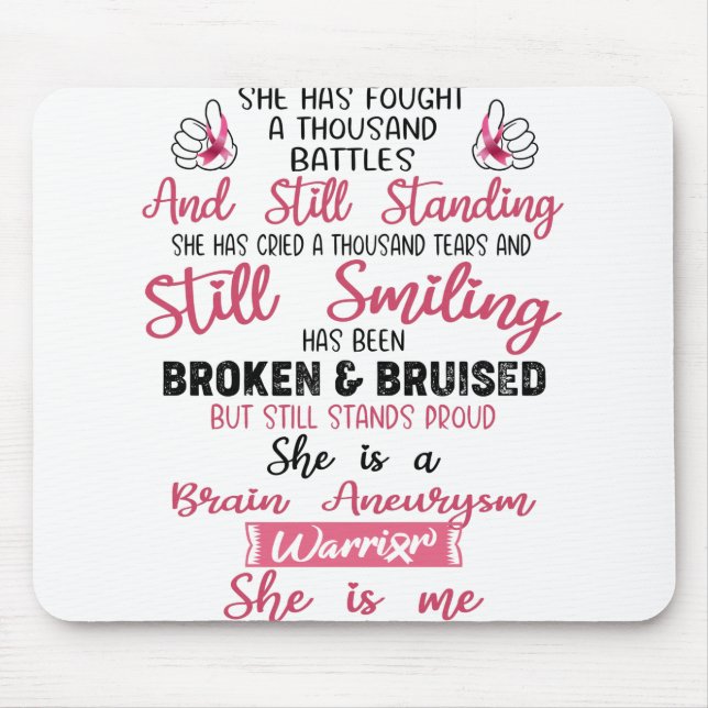 Mousepad Suporte a presentes de guerreiros do neurismo cere (Frente)