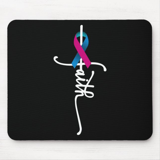 Mousepad Suporte ao Câncer de tiróide de Fé do cancer (Frente)