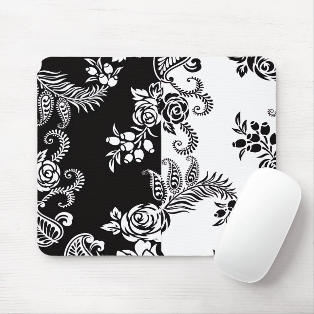 Mousepad Suporte de Gel Ergonomico Floral Monocromático Mod (Com mouse)