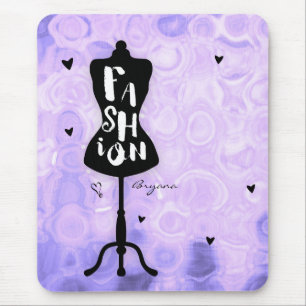 Mousepad Suporte de Manequim Vintage Retro Roxo FASHION Gla