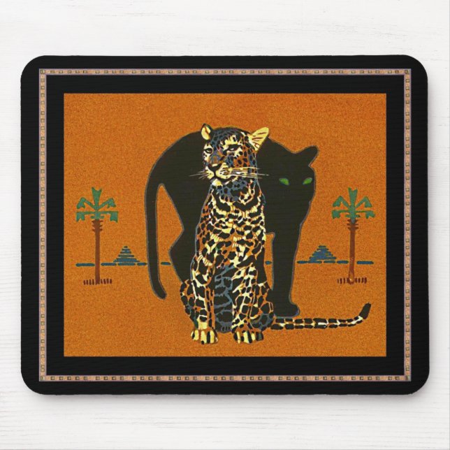 Mousepad Suporte de Mouse Arte Vintage Leopardo (Frente)