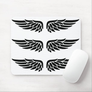 Mousepad Suporte de Mouse Asa de Águia Preto&Branco
