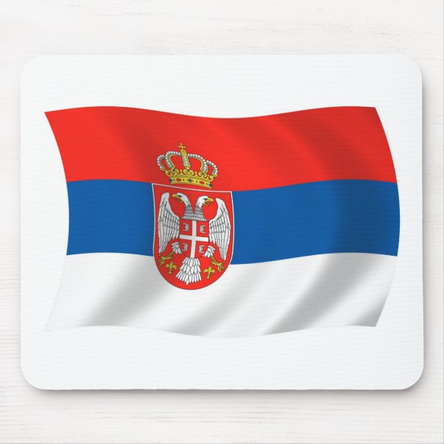 Mousepad Suporte de Mouse Bandeira da Sérvia (Frente)