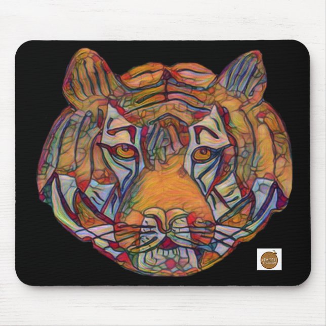 Mousepad Suporte de Mouse Cabeça de Tigre (Frente)