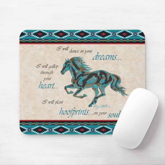Mousepad Suporte de Mouse Cavalo Galopando (Com mouse)