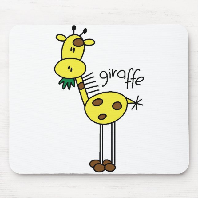 Mousepad Suporte de Mouse com Girafa em Palitinhos (Frente)