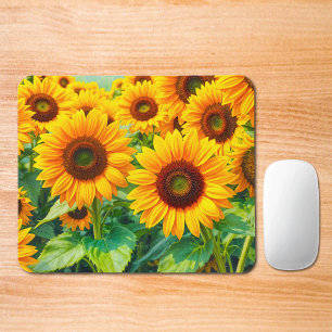 Mousepad Suporte de Mouse com Girassóis