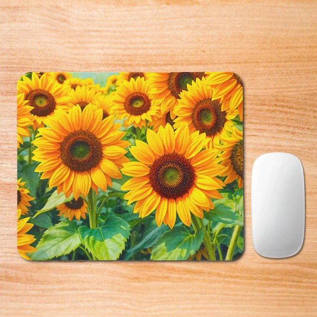 Mousepad Suporte de Mouse com Girassóis (Mouse pad with sunflowers)