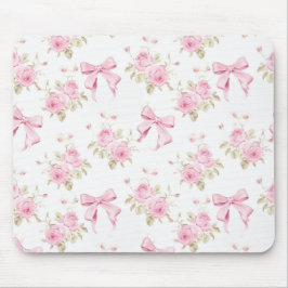 Mousepad Suporte de Mouse com Laço de Hortênsia Rosa