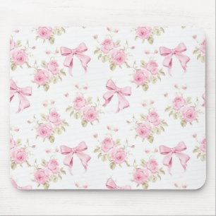 Mousepad Suporte de Mouse com Laço de Hortênsia Rosa