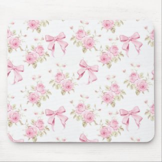 Mousepad Suporte de Mouse com Laço de Hortênsia Rosa