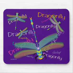 Mousepad Suporte de Mouse com Libélula - Roxo