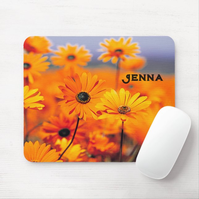 Mousepad Suporte de Mouse com Margaridas Cor de Ouro (Com mouse)