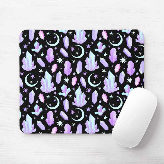 Mousepad Suporte de mouse "Cristais e Luas" (Com mouse)