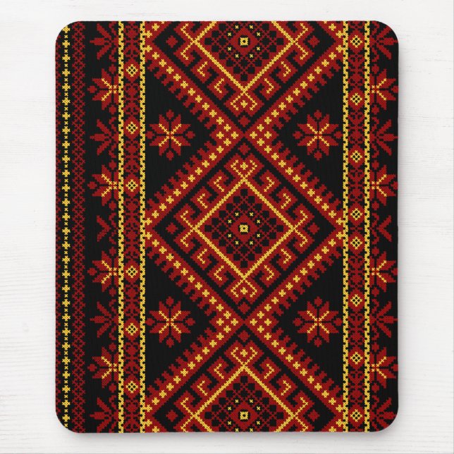 Mousepad Suporte de Mouse Cruz Ucraniana Bordado (Frente)
