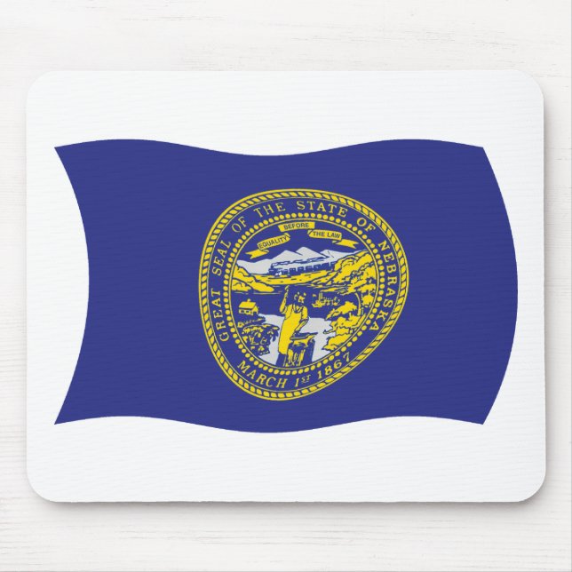 Mousepad Suporte de Mouse da Bandeira de Nebraska (Frente)