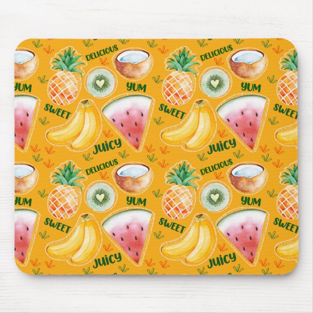 Mousepad Suporte de Mouse de Fruta Tropical (Frente)