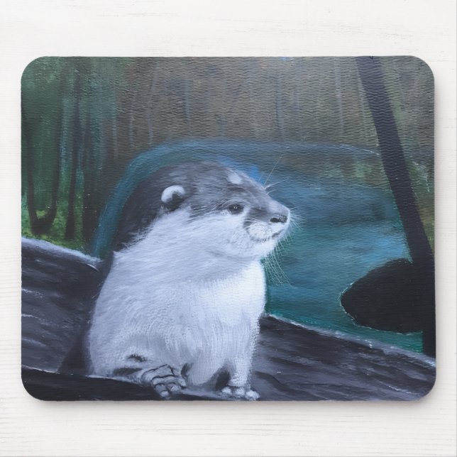 Mousepad Suporte de mouse de lontra de rio (Frente)