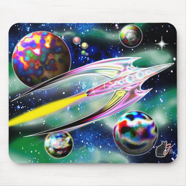 Mousepad Suporte de Mouse de Vidro Rocket (Frente)