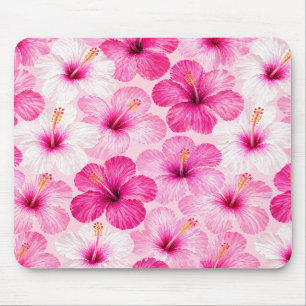 Mousepad Suporte de Mouse Flor de Hibisco Rosa
