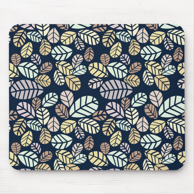 Mousepad Suporte de Mouse Folhas Pastel (Frente)