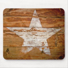 Mousepad Suporte de mouse, Grão de madeira rústico estrelar