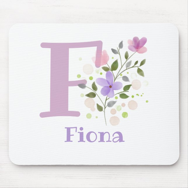 Mousepad Suporte de Mouse Inicial Plus Nome & Desenho de Fl (Frente)