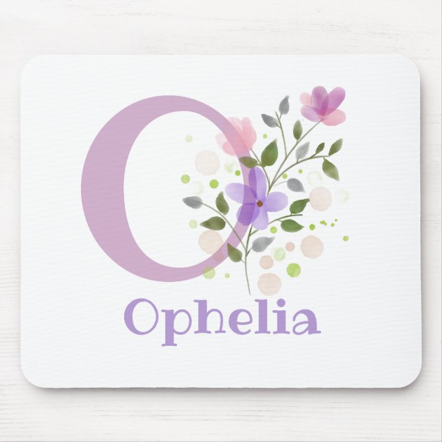 Mousepad Suporte de Mouse Inicial Plus Nome & Desenho de Fl (Frente)