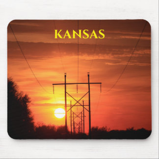 Mousepad Suporte de Mouse Kansas Sunset com Silhueta de Árv