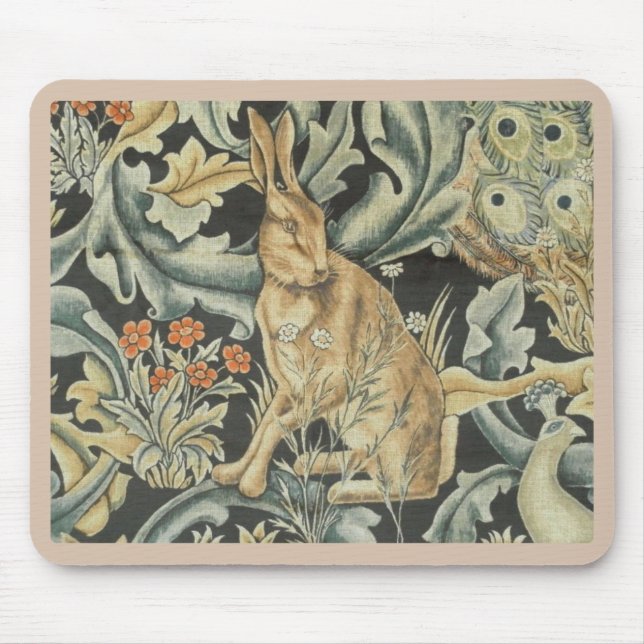 Mousepad Suporte de Mouse - Lebre e Pavão (Frente)