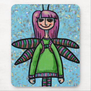 Mousepad Suporte de mouse, lindo traje de libélula feminino