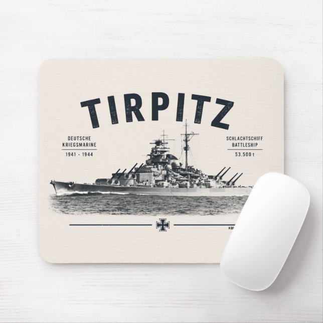 Mousepad Suporte de Mouse Navio de Guerra Tirpitz (Com mouse)