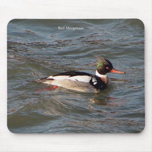 Mousepad Suporte de Mouse Pato-Mergulhão-Vermelho (Frente)