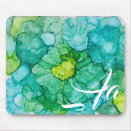 Mousepad Suporte de mouse "Pintura a Tinta Alcoólica Floral