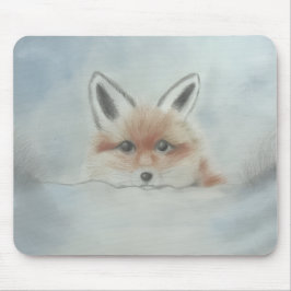 Mousepad Suporte de mouse, raposa jovem no inverno