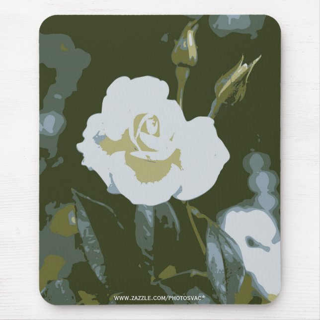 Mousepad Suporte de Mouse Rosa Branca (Frente)