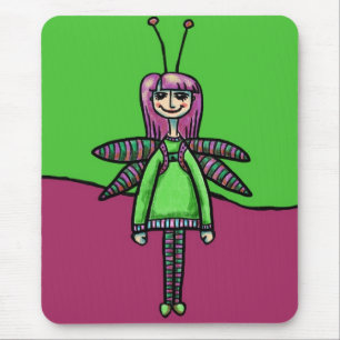 Mousepad Suporte de mouse, Roupa de Libélula Fofa e Feminin