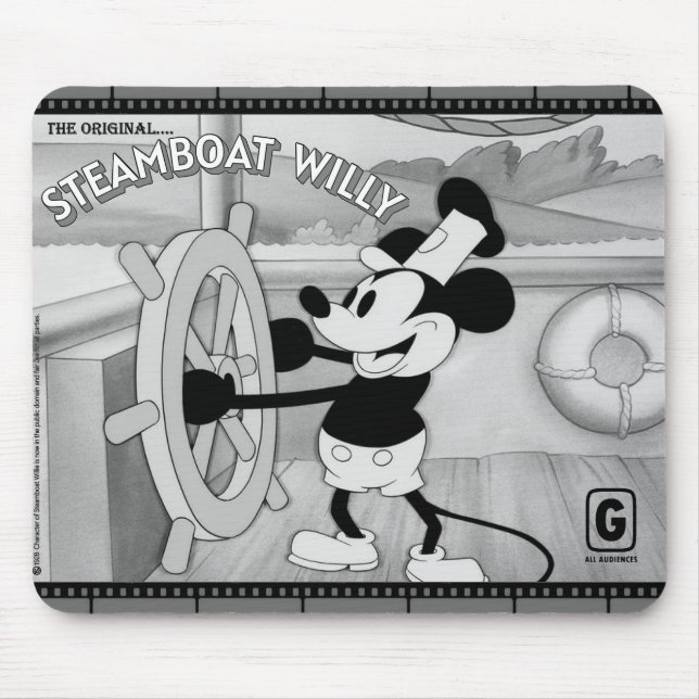 Mousepad Suporte de Mouse Steamboat Willie (Frente)