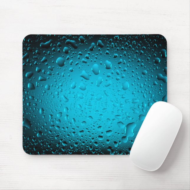 Mousepad Suporte de rato azul gotas de água fria (Com mouse)