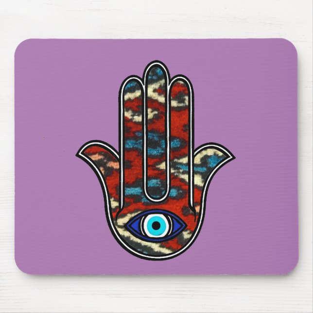 Mousepad Suporte de rato com desenho da Mão de Fátima (Frente)