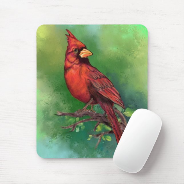 Mousepad Suporte de Rato de Pássaro Vermelho norte (Com mouse)